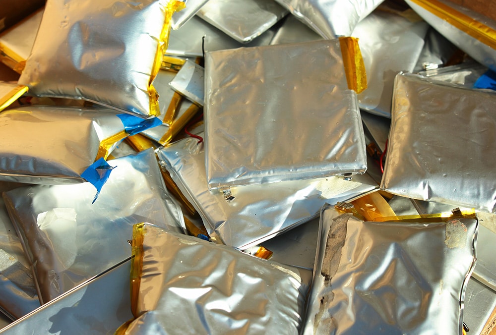 Swollen lithium polymer batteries.